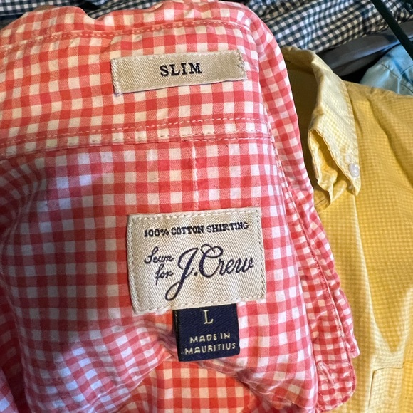 Checkered / gingham shirt in orange and white - Picture 3 of 5